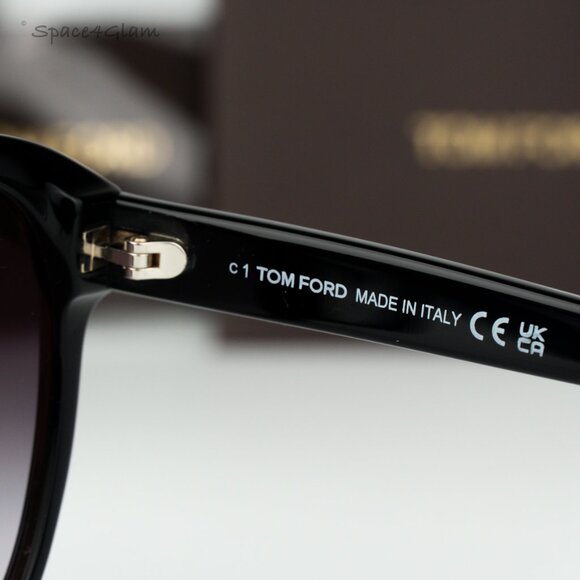 BRAND NEW Tom Ford Women Sunglasses Black Smoke Gradient Round FT0957-D/S 01B - Picture 9 of 12